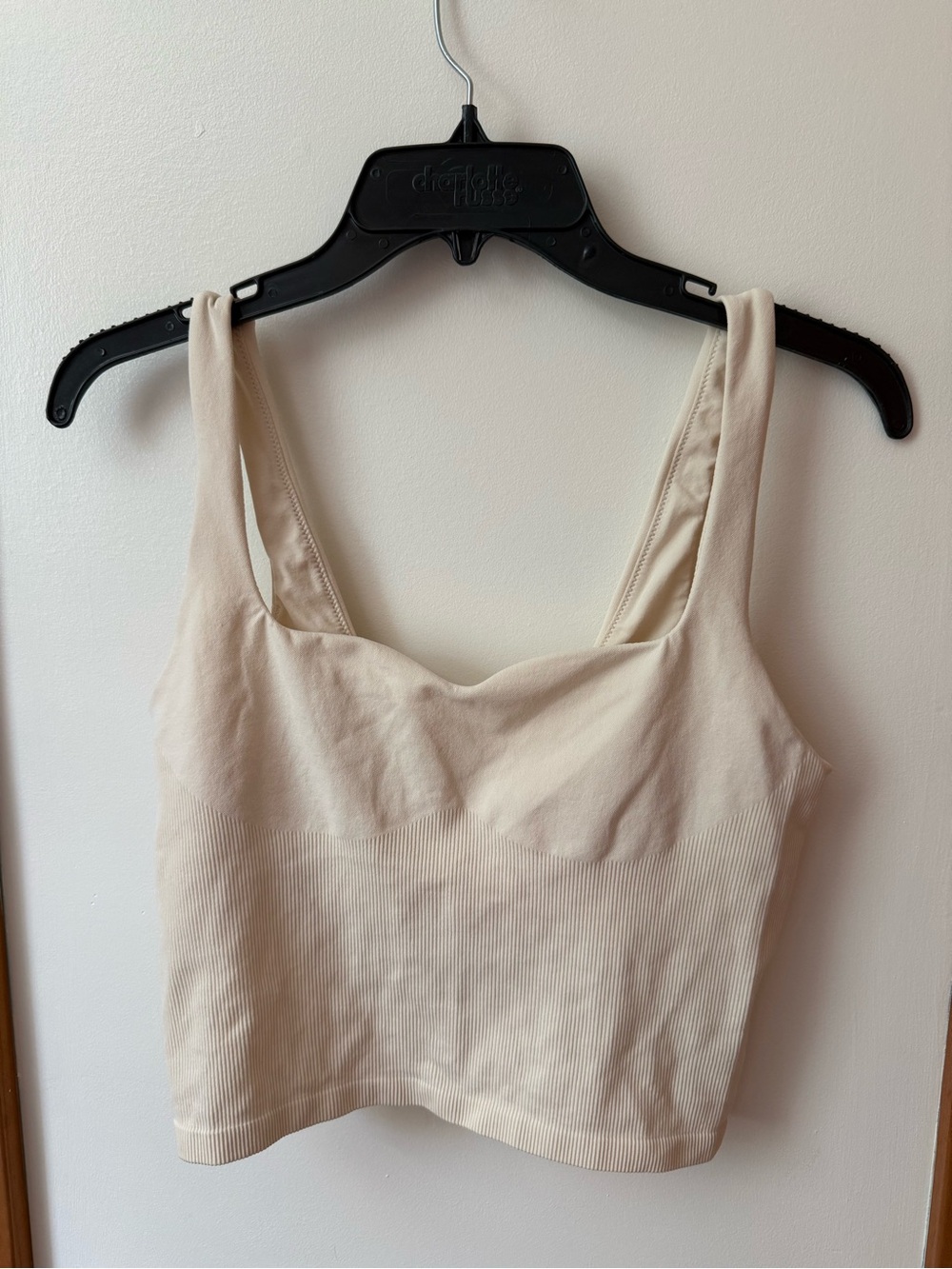 Cropped Ribbed VS pink Tank
